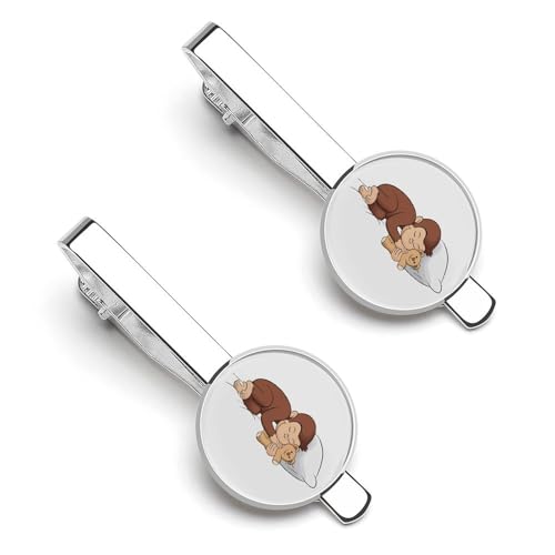 ネクタイピン 2枚セット おさるのジョージ (2) タイピン メンズ おしゃれ 結婚式 日常仕事 ビジネス 冠婚 葬祭 アクセサリー プレゼント we4rth333