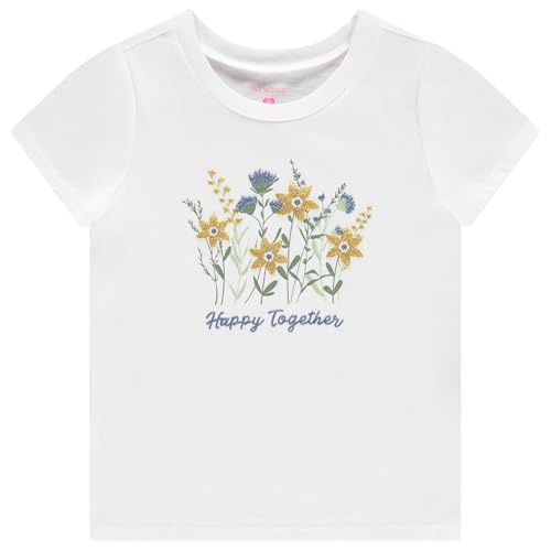 Image of BTween Girls 4 Piece Tops Fashionable Short Sleeve T-Shirt Casual Daily Shirt for Kids Assorted Colors