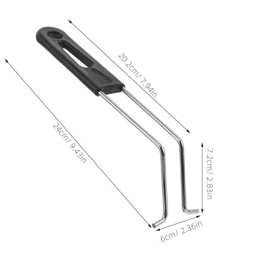 Luxshiny 2 unidades Manija Desmontable de Acero Inoxidable de 9,45 pulgadas para Cesta de Freidora de Anillo de Huevo y Cesta de Omelette - Ergonómica y Antideslizante miniatura 7