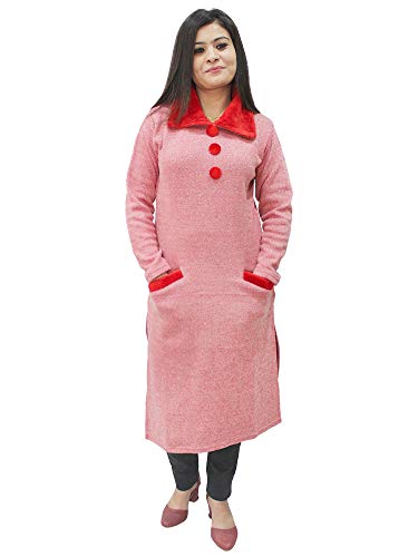 Image of Matelco Women's Wool Straight Kurti for Winters (Ad04Caz45 Black Parent).