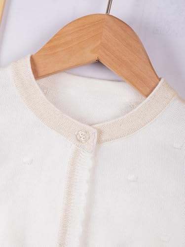 Image of Danny D Toddler Girls Open Front Shrug Cardigan Children Knit Long Sleeve Bolero with Button Closure for 2Years-7Years