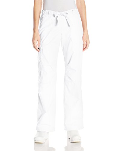 KOI Women's Lindsey Ultra Comfortable Cargo Style Scrub Pants, White, Small