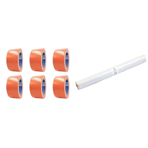 Bâche peinture TECPLAST et ruban toilé orange pour rénover la maison