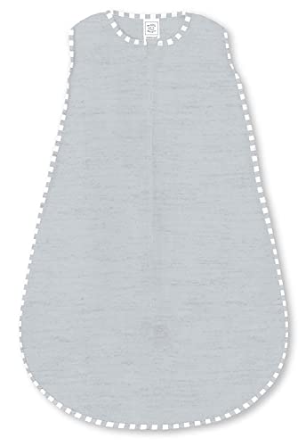 Image of SwaddleDesigns Baby Sleep Sack 0-6 Months, Cotton Knit Wearable Blanket with 2-Way Zipper, Non-Weighted Sleeping Sack for Safer Sleep, Heathered Gray, Small