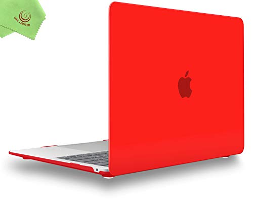 UESWILL Funda compatible con MacBook Air de 13 pulgadas 2021 2020 2019 2018 modelo A2337 (M1) A2179 A1932, con pantalla Retina Touch ID, funda protectora dura mate, color rojo
