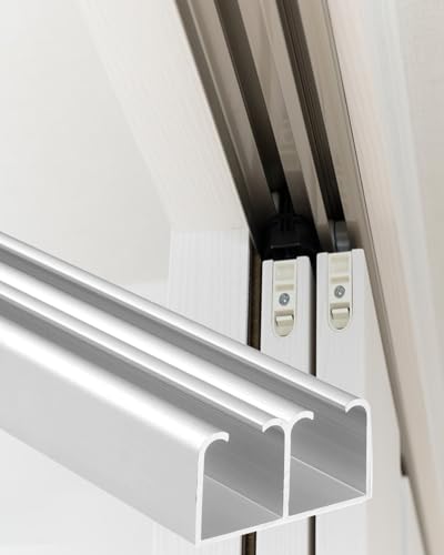 Plus de place perdue avec ce rail de porte coulissante 146,3 cm pour deux portes de placard