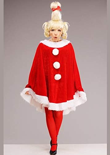 Magic Box Adult Grinch Style Cindy Lou Who Costume with Wig
