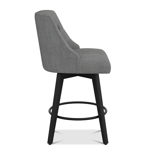 Image of 26 inch Counter Height Swivel Bar Stools, Set of 2, Flint Grey