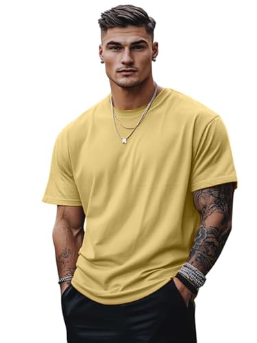 Image of Oversized Baggy Fit Drop Shoulder Half Sleeves Round Neck Solid Pure 100% Cotton T-Shirt for Men (Available in White, Black,Navy Color)