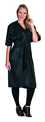 Betty Dain Signature Spirit Client Wrap with Snap Closure, Full Coverage, Protects All Salon Processes, Adjustable Belt Fits Any Size, Lightweight Iridescent Nylon is Durable, Repels Hair, Black