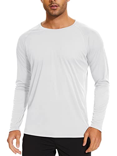 Homme T-Shirt à Manches Longues Protection Solaire Rashguard T-Shirt extérieur Anti-UV T-Shirt Décontractée Chemise Légère à Séchage Rapide pour Le...