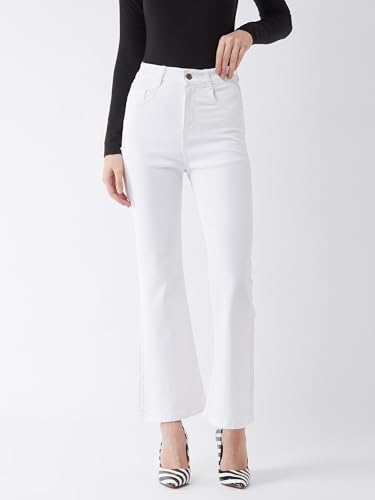 Image of Miss Chase Women's Wide-Leg High-Rise Regular-Length Stretchable Shaping Denim Jeans
