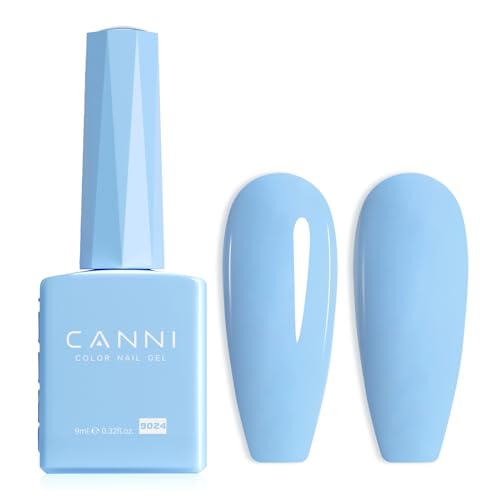 CANNI Baby Blue Gel Nail Polish 1Pcs Light Blue Gel Polish Pastel Color High Gloss Soak Off U V Nail Manicure Salon DIY