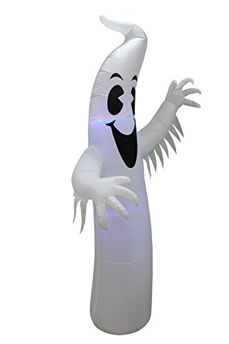 8 Foot Tall Lighted Halloween Inflatable White Ghost Color Led Lights Decor Outdoor Indoor Holiday Decorations, Blow Up Lighted Yard Decor, Giant Lawn Inflatables Home Family Outside #TOP2