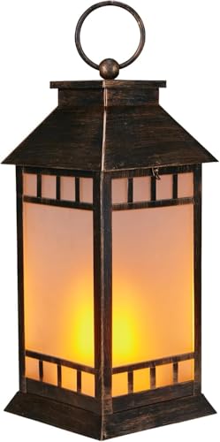 18'' Glass Solar Lantern Outdoor Waterproof, Large Hanging Solar Lanterns