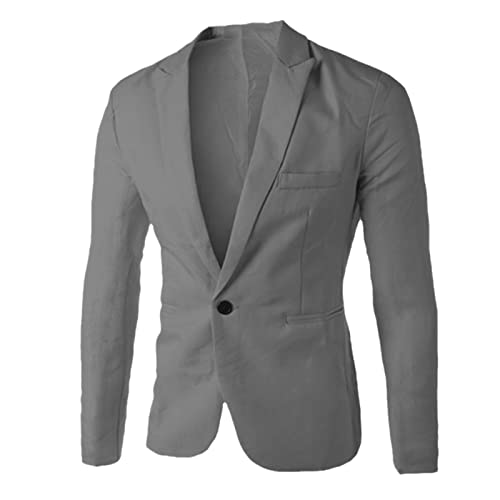Veste de travail homme blazer formel gris ajusté boutons XXL Kelsiop