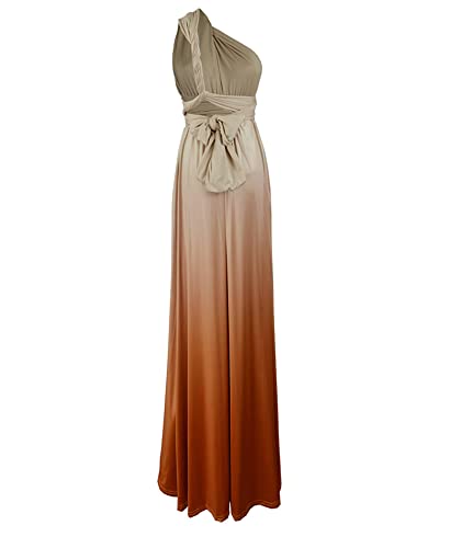 Image of Sexyshine Women's Backless Gown Dress Convertible Multi-Way Wrap Halter Cocktail Dress Bandage Bridesmaid Long Dresses