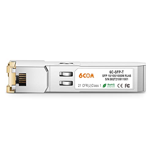 Image of 10 /100 /1000BASE-T SFP RJ45 Copper, 1.25G Module Transceiver for Cisco GLC-T /SFP-GE-T /GLC-TA, Mikrotik S-RJ01, up to 100m