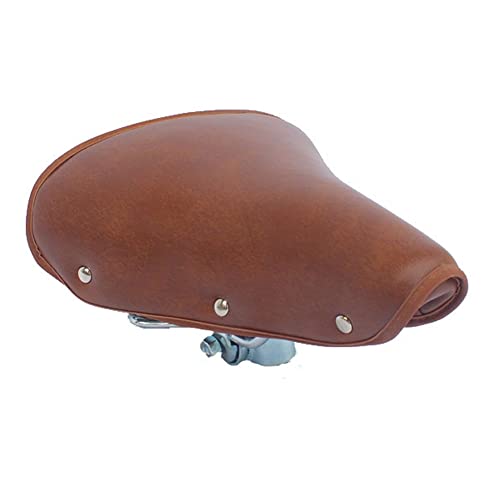 BESTGIFT Bike Assise Universel Marron Vintage Rivets Confortable Classique Cuir PU Spring Selle de Vélo pour Homme Femme Cover
