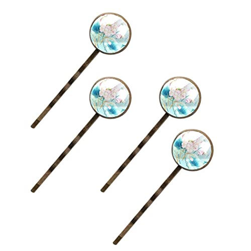 4 horquillas de pelo para mujer con diseño de luna y loto para peinados