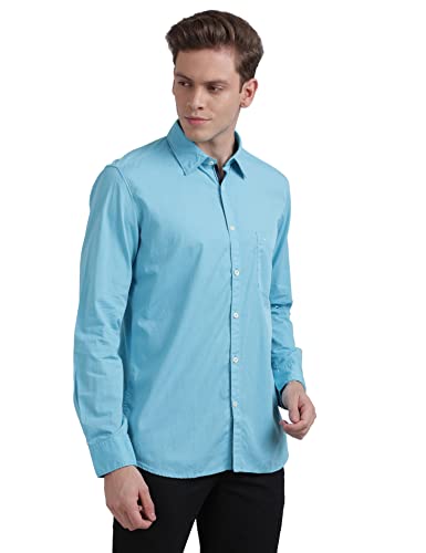 Image of Parx Men's Pure Cotton Checks Pattern Slim Fit Semi Cutaway Collar Full Sleeve Casual Shirt
