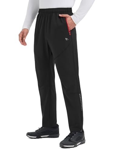baleaf Men's Hiking Pants Waterproof Quick-Dry Cycling Mountain Bike Pant Lightweight MTB Bicycle Travel Outdoor Black L