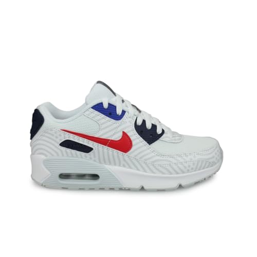 NIKE Air Max 90 GS Running Trainers CZ8650 Sneakers Shoes (UK 5 US 5.5Y EU 38, White University red 100)