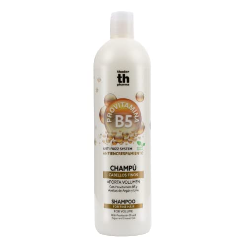 Thader Th Pharma Champú Efecto Anti-Frizz Provitamina B5 y Aceites de Argán y Lino para Cabellos Finos, 1000 ml Cover