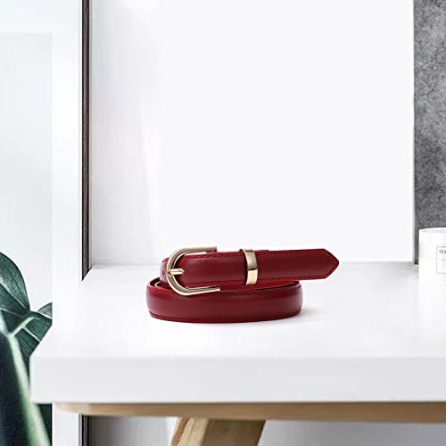 Solid Color Skinny Belt for Dresses, Women Adjustable Faux Leather Waist Belt with Alloy Buckle, Waist Strap2