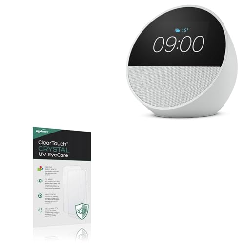 BoxWave Screen Protector Compatible With Amazon Echo Spot (2nd Gen 2024) - ClearTouch Crystal Anti-UV EyeCare (2-Pack), Filters out Harmful Blue Light Reduce Fatigue