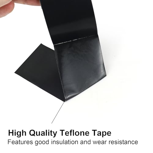Image of BOMEI PACK Black PTFE Teflonn Glass Cloth Tape, 2'' x 33ft High Temperature Tape Fiberglass Adhesive, Heat Resistant for Fabric,High-Speed Sealing Machine,Vacuum Sealer Machine,1 Pack