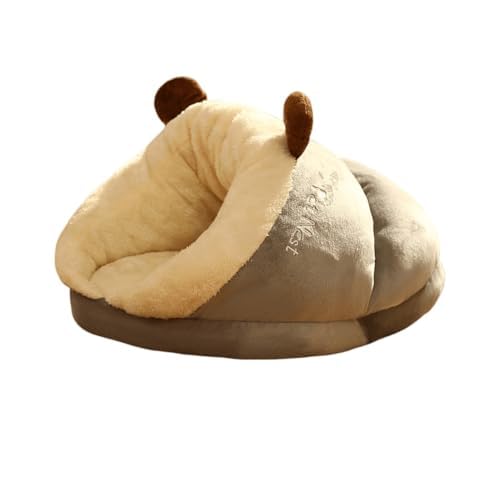 Kisigim 猫のベッド 猫の家 ペット用寝袋 可愛い 暖かい 柔らかい 寝床 冬用 室内用 キャットハウス ペットハウス 猫ベッド 休憩所 洗える おしゃれ 滑り止め(ワンちゃん、イヌ、犬、ドッグ、ネコちゃん、猫、キャット用) (M,グレー)