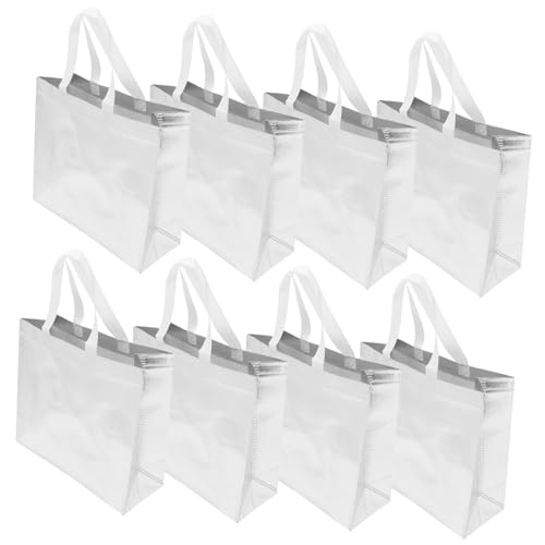 MAGICLULU 12 Piezas bolso de mano bolsos de mano para mujer bolsas resellable storage bags tote bolsa de compras para el hogar bolsa de supermercado reutilizable tela no tejida Silver
