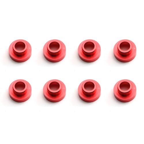 8PCS M3 Servo Washer Spacer Gasket Set Aluminum Alloy M3 Counterbore Washers for Remote Control Car Boat Steering Gear Outside Diameter 6.4mm 0.25inch Blue (Red)