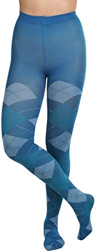 Image of ToBeInStyle Women's Argyle Checkered Diamond Rhombus Net Opaque Sheer Tights Pantyhose