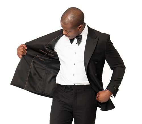 Slim Fit Double Breasted Men's Dinner Blazer Tuxedo Jacket Peak Lapel3