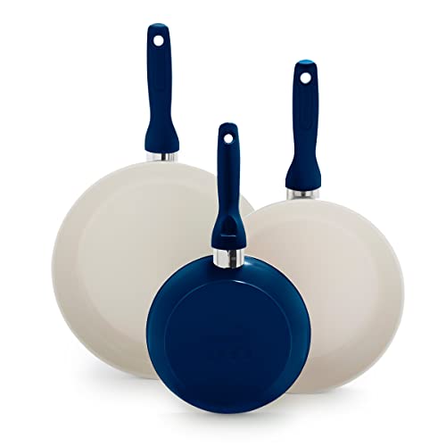 Reviews de Sartenes de ceramica cerafit . 44 GreenPan Rio - Juego de sartenes antiadherentes de cerámica anodizada dura, de 8, 10 y 12 pulgadas, 3 piezas, mango de agarre suave, sin PFAS, apto para lavavajillas, apto para...