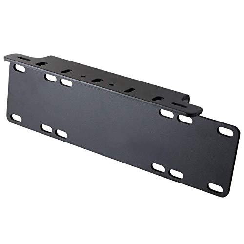 Willpower Soporte Universal de Matrícula Negro Soporte de Placa Barra de Luces LED Luz de Trabajo LED Soporte de Parachoques Delantera para 4x4 Coche Camión Pickup Vehículos