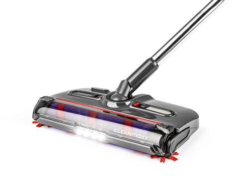 CLEANmaxx Escoba inalámbrica con batería | Cepillo de suelo con 1.200 rpm y 4 cepillos | Incluye luz LED | Sistema anti-pelo perfecto para pelo de animales | 60 min de autonomía | para alfombras