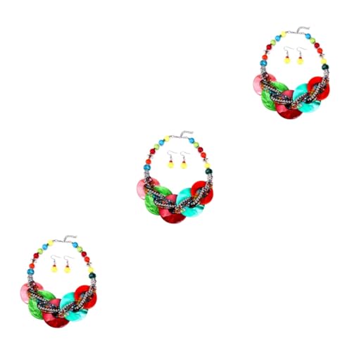 Collar de coloridas pendientes juego de gargantilla SOIMISS para regalar