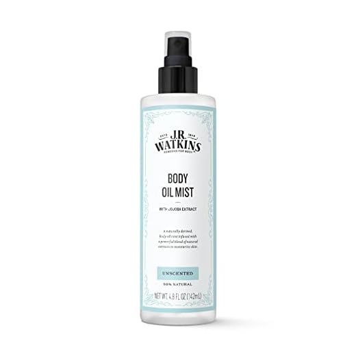 J.R. Watkins Unscented Body Oil Mist, Hydrates Skin with Plant-Based Ingredients, Fragrance-Free, 4.8 oz