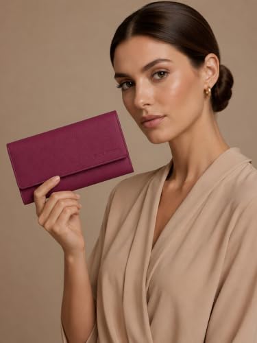 Image of Steve Jhonson Leather Wallet for Women - Mini Hand Purse with Card Holder - Women Stylish Clutch Purse - Cute Mini Ladies Wallet for Daily Use - Fancy Ladies Purse with Slim Design (Pink)