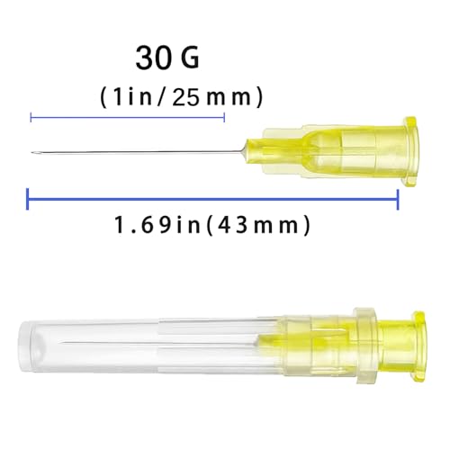 Image of 100Pack 30Ga 1 inch Needles Luer Lock for Refilling Ink | Individually Packaged