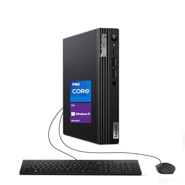 Lenovo ThinkCentre M60e Mini Desktop PC, Intel Core i3-1035G1, 16 GB RAM, 256 GB SSD, tastiera USA, WiFi, Bluetooth, Windows 11 Pro (ricondizionato)