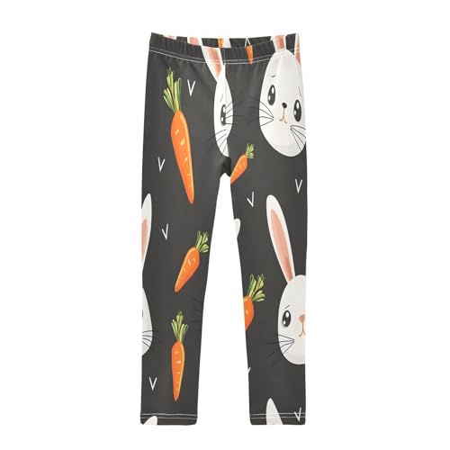 Toddler Girls Leggings Printed Yoga Pants Leggings Face Rabbit Orange for Kids
