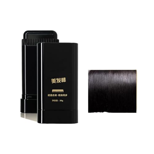 Hair Color Stick,Peine de Tinte Instantáneo 2en1 - Impermeable, Antisudor | Cubre Canas Rápido Unisex (Negro natural)