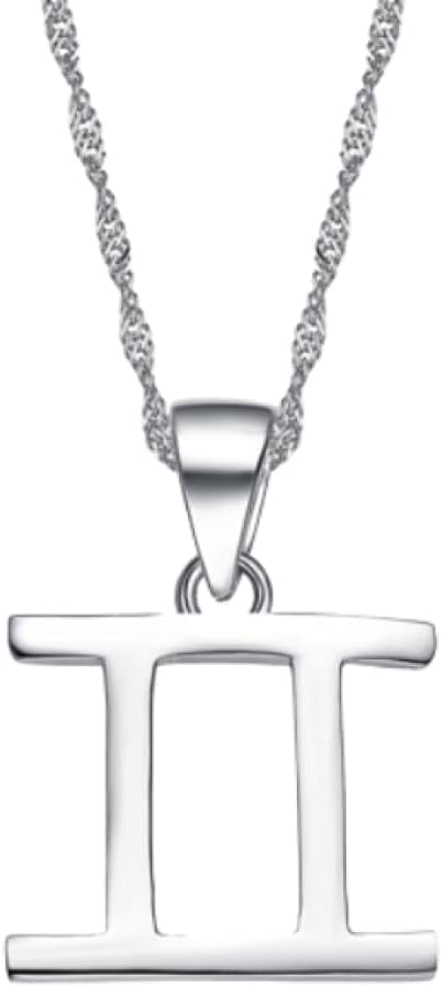 Collier en Argent pour Femmes S925 LIRU Pendentif Zodiaque Gémeaux Prestige