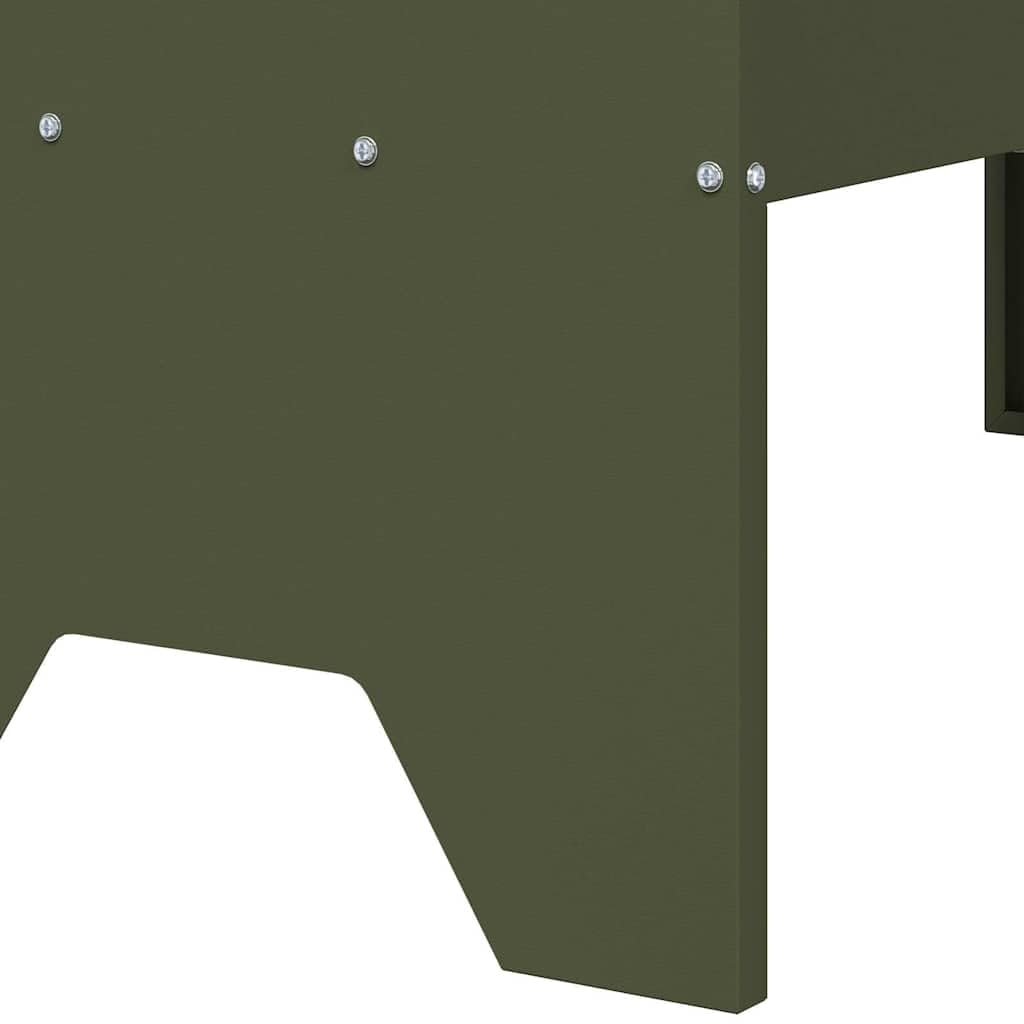 vidaXL Abrevadero para Ganado Verde Oliva 79 x 35 x 62 cm, Comedero Moderno para Ganado, Patio y jardín, Accesorio agrícola, Equipo al Aire Libre