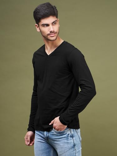 Image of INKKR Men's Solid Plain V-Neck T-Shirt