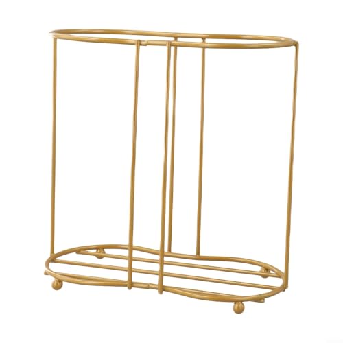 Portabicchieri in metallo senza fori, adatto per acqua e tazze usa e getta, design verticale per un'organizzazione efficiente della cucina e dell'ufficio (oro (doppio telaio))